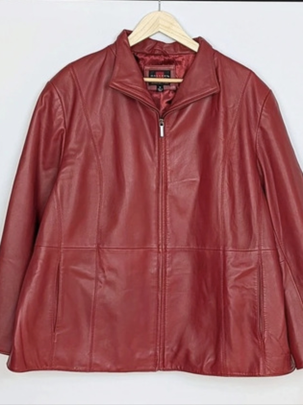 90s Gallery Genuine Leather Red Jacket - 2X